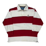 Crest Logo Chaps Ralph Lauren Striped Rugby Shirt - XL Red Cotton