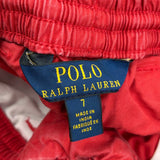 Age 7 Drawstring Polo By Ralph Lauren Shorts - Smallw 6L Red Cotton