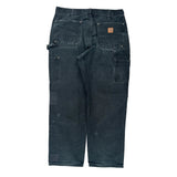 Carhartt Double Knee Carpenter Trousers - 35W 30L Black Cotton