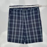 Dickies Checked Shorts - 38W 11L Gray Cotton Blend
