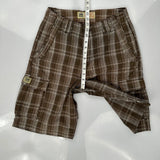 Lee Checked Cargo Shorts - 30W 11L Brown Cotton