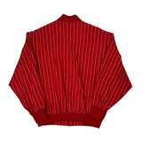 Lacoste Striped Bomber Jacket - Large Red Polyester