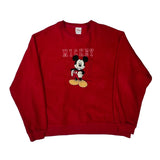 Disney Cartoon Sweatshirt - XL Red Polyester