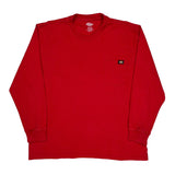 Dickies Long Sleeve T-Shirt - 2XL Red Cotton