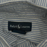 Age 10-12 Ralph Lauren Striped Shirt - Medium Blue Cotton