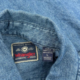 Wrangler Denim Shirt - Large Blue Cotton