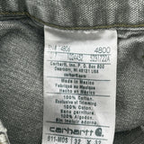 Original Dungaree Fit Carhartt Double Knee Carpenter Trousers - 32W 32L Grey Cotton
