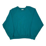 90S Blank Lee Sweatshirt - XL Green Cotton Blend