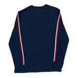 Tommy Hilfiger Striped Long Sleeve T-Shirt - Large Navy Cotton
