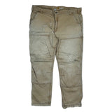 Carhartt Double Knee Carpenter Trousers - 42W 32L Beige Cotton