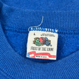 90S Blank Fruit Of The Loom Sweatshirt - Large Blue Cotton Blend