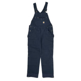 Relaxed Fit Carhartt Double Knee Overalls - Small Navy Cotton