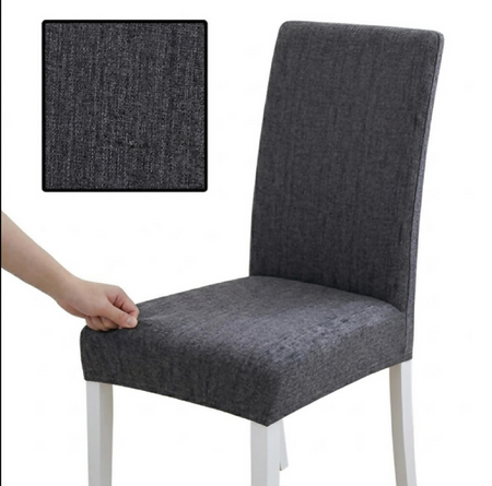Anyseat Dark Grey Plain Design Chair Cover – Elastic Slipcover with Anti‑Dirt Protection for Dining Room, Kitchen, Wedding, Hotel, Banquet & Restaurant