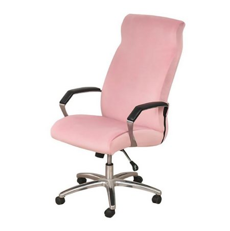 Anyseat Pink Velvet Office Chair Cover – Zippered Stretchable High‑Back Slipcover Protector