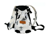 Anypet Small Gray Flower Print Denim Pet Carrier Backpack – Breathable Travel Bag with Pockets for Small Pets