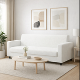 Anyseat 3-Seater Sofa Cover – Plain White Style Slipcover for Living Room Chair Protection