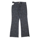 HAPPY MODE Womens Black Paisley Polyester Blend Regular Fit Flared Trousers W32