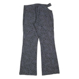 HAPPY MODE Womens Black Paisley Polyester Blend Regular Fit Flared Trousers W32