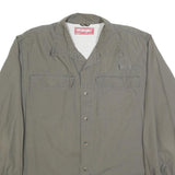 WRANGLER Mens Grey Shirt L Cotton Blend Workwear Casual Long Sleeve Utility