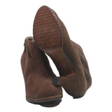 BALLY Womens Brown Ankle Boots Synthetic UK 4.5 Elegant Low Heel Stylish