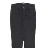 LEVI'S 721 Womens Jeans Black Slim Skinny Denim Raw Hem W30 L27