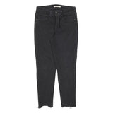 LEVI'S 721 Womens Jeans Black Slim Skinny Denim Raw Hem W30 L27