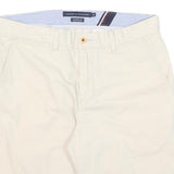 TOMMY HILFIGER Mens Shorts Cream Casual Classic Fit L W31 Cotton Blend