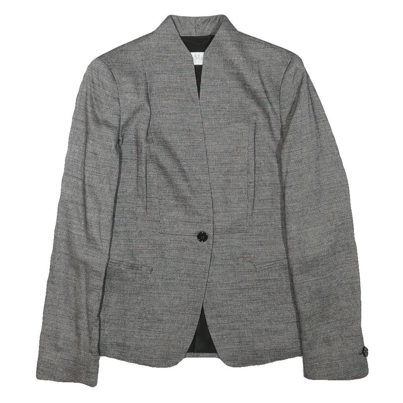 MAX MARA Womens Grey Wool Blend Tailored Jacket XS Button Closure Plain