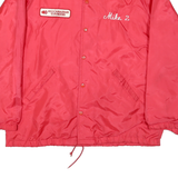 BIRDIE Mens Red Button Polyester Jacket M Coach Style Embroidered Flags Design