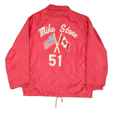 BIRDIE Mens Red Button Polyester Jacket M Coach Style Embroidered Flags Design