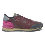 VALENTINO Mens Burgundy & Pink Low Top Trainers Synthetic UK 7 Stylish