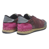 VALENTINO Mens Burgundy & Pink Low Top Trainers Synthetic UK 7 Stylish