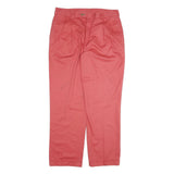 TOMMY HILFIGER Mens Cotton Pink Regular Straight Trousers W33 L31 Classic Zip