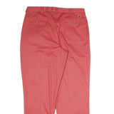 TOMMY HILFIGER Mens Cotton Pink Regular Straight Trousers W33 L31 Classic Zip