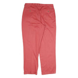 TOMMY HILFIGER Mens Cotton Pink Regular Straight Trousers W33 L31 Classic Zip