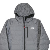 THE NORTH FACE Mens Grey Hoodie Jacket M Polyester Blend Quilted Outdoor Warm