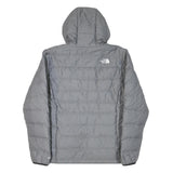 THE NORTH FACE Mens Grey Hoodie Jacket M Polyester Blend Quilted Outdoor Warm