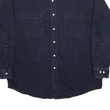 CAMBRIDGE CLASSICS Mens Navy Blue Shirt L Cotton Blend Casual Button Down