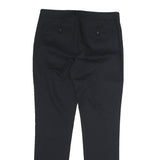 CLUB MONACO Womens Cotton Blend Black Regular Fit Straight Leg Trousers W30 L29