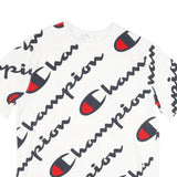 CHAMPION Mens White Black & Red Logo Graphic T-Shirt XL Short Sleeve Crew Neck