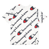 CHAMPION Mens White Black & Red Logo Graphic T-Shirt XL Short Sleeve Crew Neck