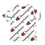 CHAMPION Mens White Black & Red Logo Graphic T-Shirt XL Short Sleeve Crew Neck