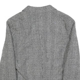 LUCIA Womens Black & White Check Button Jacket M Woven Classic Tailored Casual