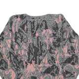 IMPROMPTU Womens Grey & Pink Patterned Jumper Crew Neck Basic Knit M Casual