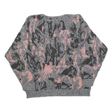 IMPROMPTU Womens Grey & Pink Patterned Jumper Crew Neck Basic Knit M Casual