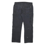 DICKIES Mens Cotton Blend Black Regular Straight Trousers W34 L27 Workwear Zip