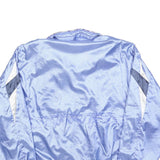 OVATION Mens Blue Nylon Bomber L Shiny Light Purple Collar Patterned Jacket Zip
