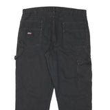 DICKIES Mens Black Cotton Blend Regular Fit Straight Trousers W37 L28 Workwear