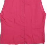 SOMMERMAN Womens Pink Sleeveless Shirt Round Neck Plain UK 14 Cotton Blend Top