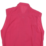 SOMMERMAN Womens Pink Sleeveless Shirt Round Neck Plain UK 14 Cotton Blend Top